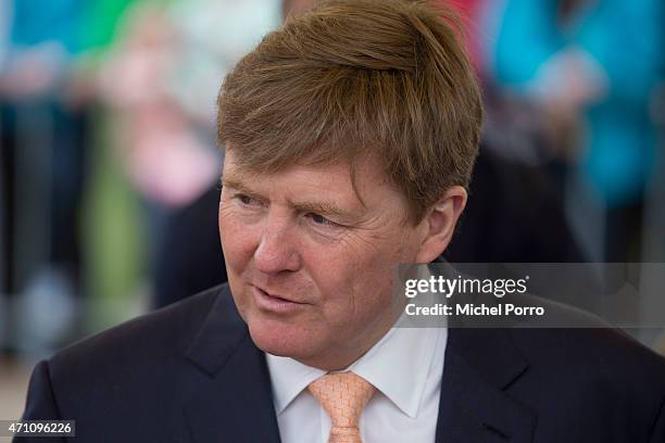 King Willem-Alexander of The Netherlands takes part in celebrations marking the 200th anniversary of the kingdom on April 25, 2015 in Zwolle,...