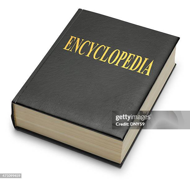 encyclopedia auf weißem hintergrund - enzyklopädie stock-fotos und bilder