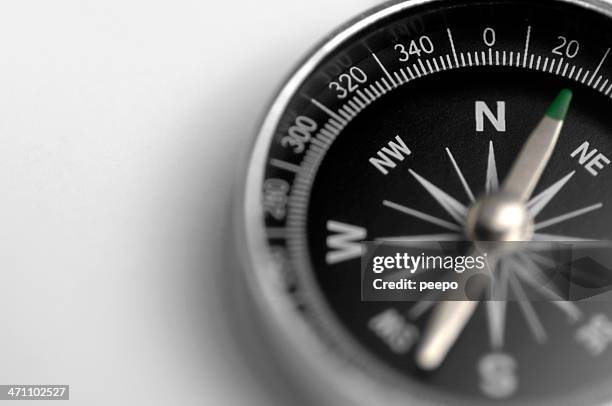 a black and silver compass on a white background - compass stock pictures, royalty-free photos & images