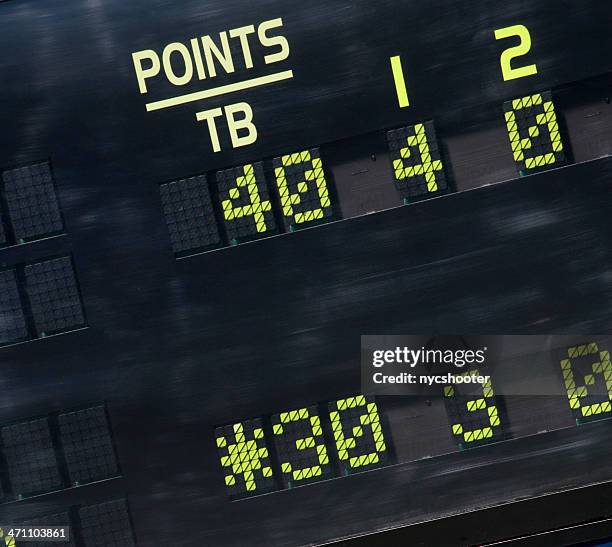 tennis scoreboard 30-40 breakpoint - digital scoreboard stock pictures, royalty-free photos & images