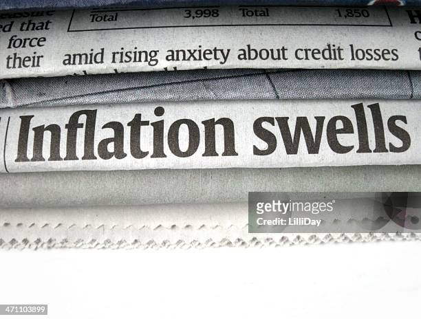 inflation headline - newspaper headline stock pictures, royalty-free photos & images