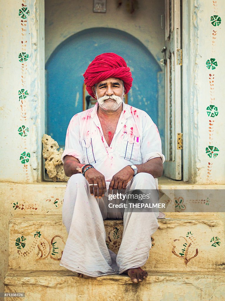 Indian with red turban