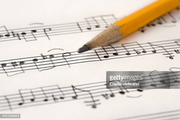 handwritten music - sheet music stock pictures, royalty-free photos & images