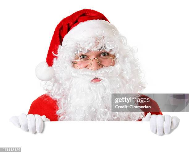 blank sign - santa (on white) - hidden message stock pictures, royalty-free photos & images