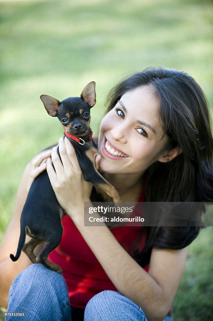 Pretty girl and canine