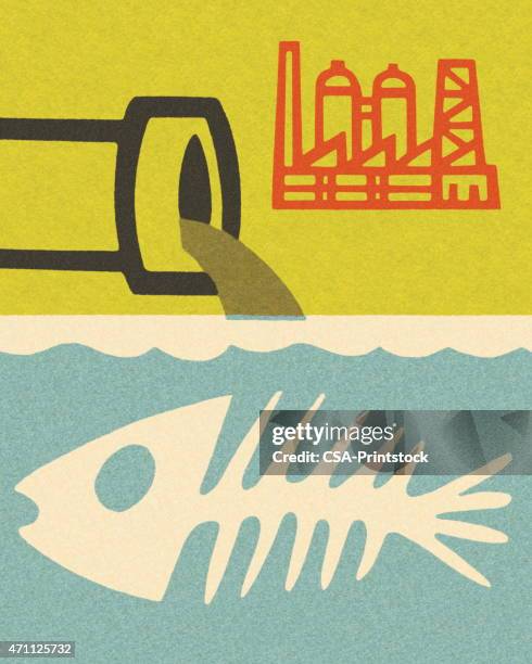 deadly pollution - factory pollution stock illustrations