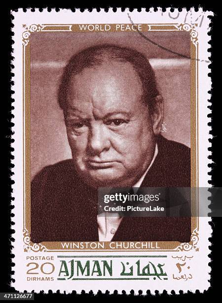 world peace winston churchill postage stamp - war stamp stock pictures, royalty-free photos & images