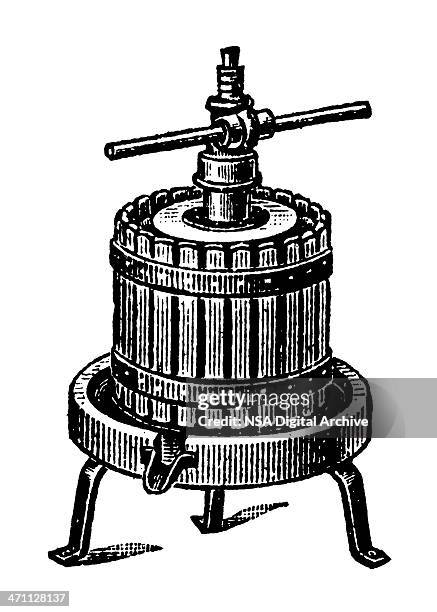 wine press - high contrast stock illustrations