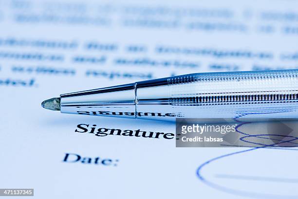 signature on document. - contract stock pictures, royalty-free photos & images
