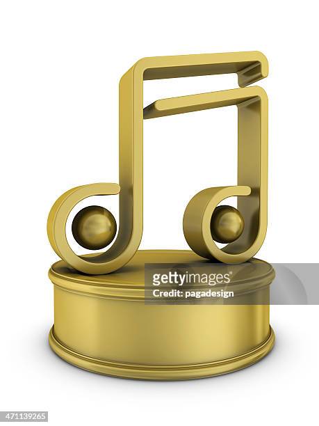gold music award - 3d music notes stock pictures, royalty-free photos & images