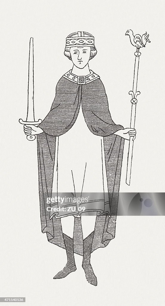 William II of England ( c.1056-1100), wood engraving, published in 1881