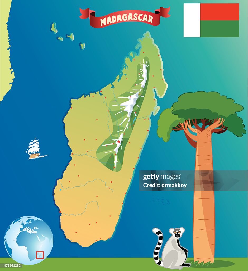 Dibujo Mapa de Madagascar