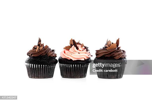 cupcakes in a row - cake isolated stock pictures, royalty-free photos & images