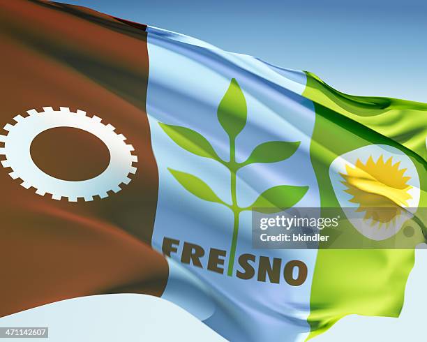 flag of fresno, california - fresno california stock pictures, royalty-free photos & images
