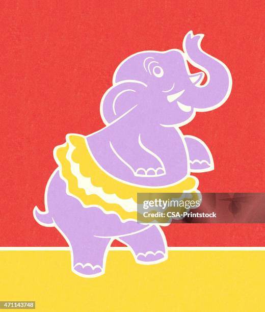 circus elephant wearing a tutu - tutu stock illustrations