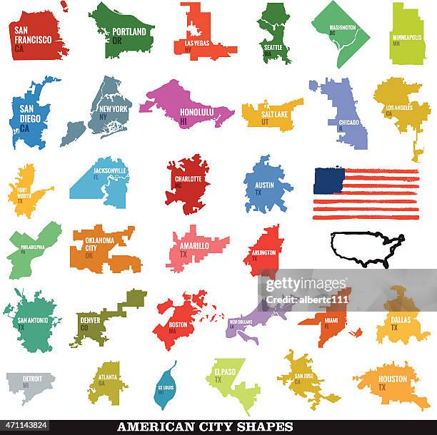 biggest us city shapes - minneapolis stock illustrations