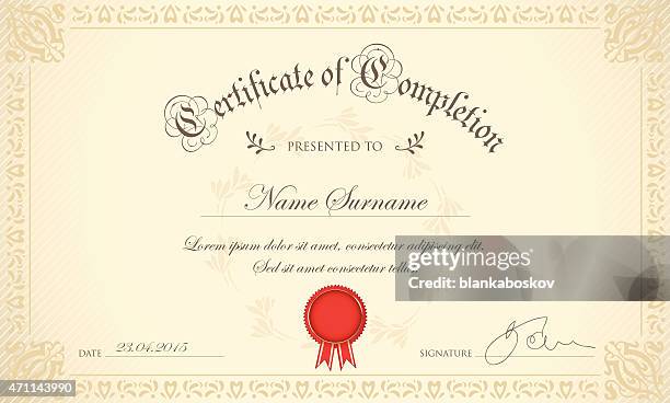 certificate - school award stock illustrations