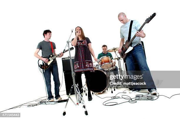 rock band - rock music band stock pictures, royalty-free photos & images