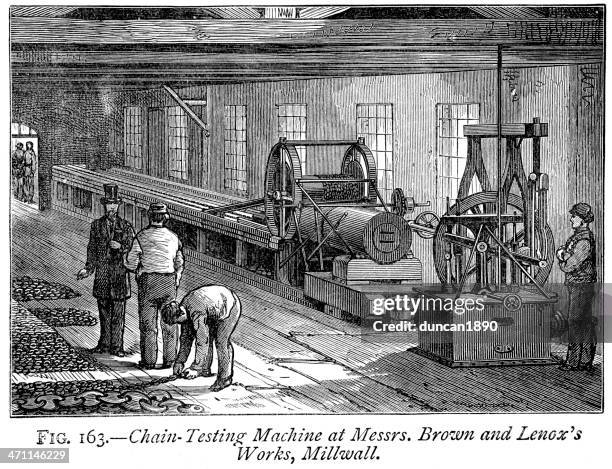 chain testing machine - machining stock illustrations