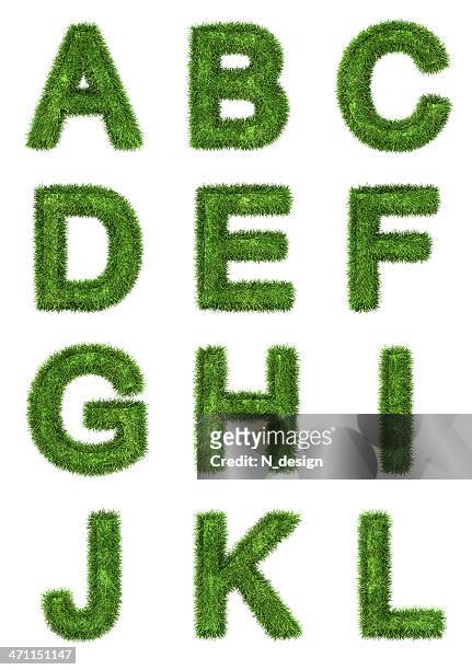 grama de letras - nature alphabet letters - fotografias e filmes do acervo