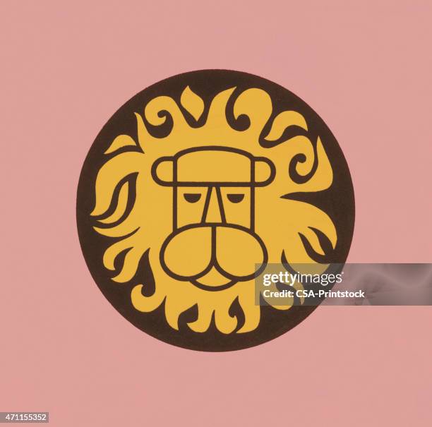 leo zodiac symbol - lions mane stock illustrations