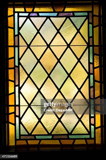 stained glass window architectual detail - glasmålning bildbanksfoton och bilder