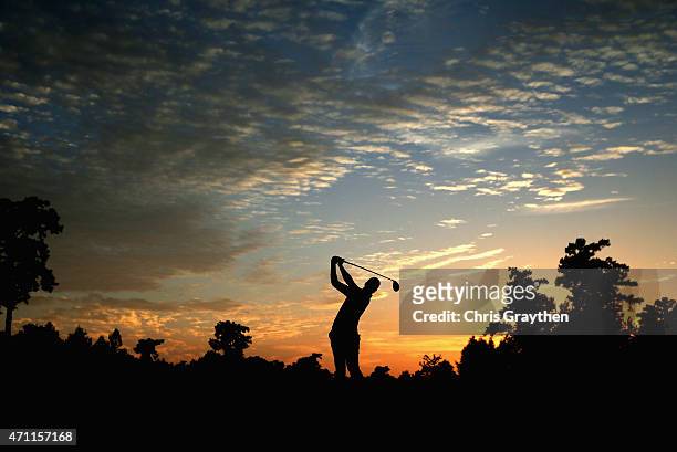 Daniel Berger tees off on the fourth hole during round three of the Zurich Classic of New Orleans at TPC Louisiana on April 25, 2015 in Avondale,...