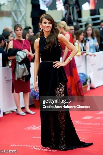 Goya Toledo attends the 'Solo Quimica' premiere during the 18th Malaga Spanish Film Festival at the Cervantes Theater on April 25, 2015 in Malaga,...