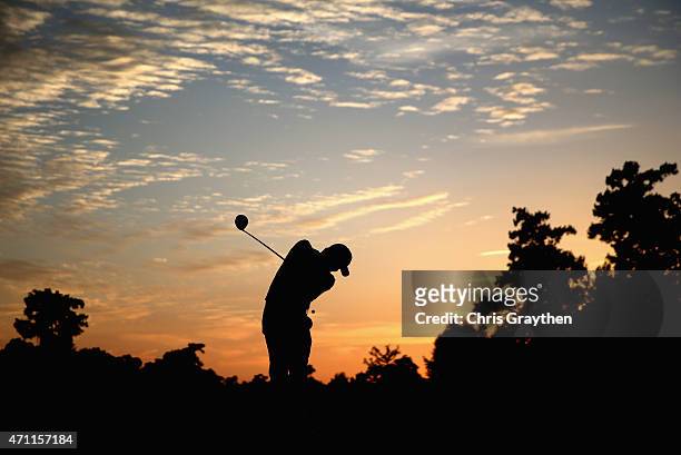 Jason Day of Australia tees off on the fourth hole during round three of the Zurich Classic of New Orleans at TPC Louisiana on April 25, 2015 in...