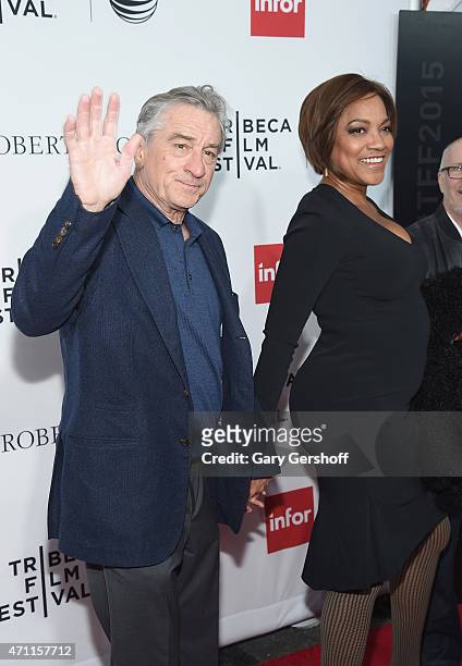 Robert De Niro and Grace Hightower attend the closing night screening of 'Goodfellas' during the 2015 Tribeca Film Festival at the Beacon Theatre on...