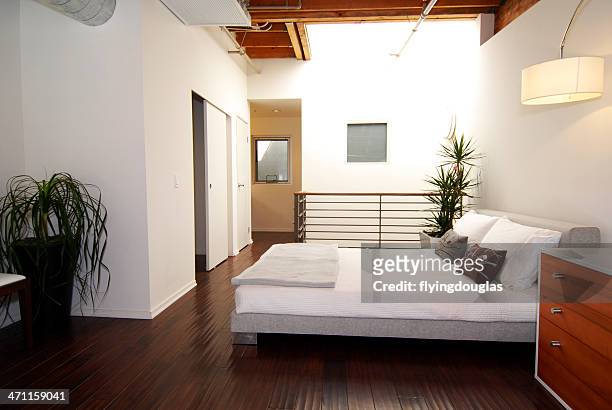 loft bedroom - feng shui house stock pictures, royalty-free photos & images