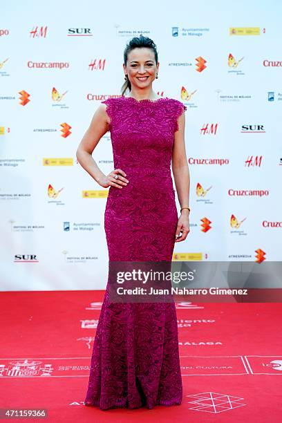 Leonor Watling attends the 'Solo Quimica' premiere during the 18th Malaga Spanish Film Festival at the Cervantes Theater on April 25, 2015 in Malaga,...