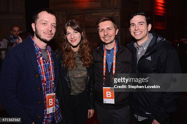 Felix Thompson, Molly Worthheimer, Brandon Roots and Ben Cammerle attend the wrap party and audience award during the 2015 Tribeca Film Festival at...