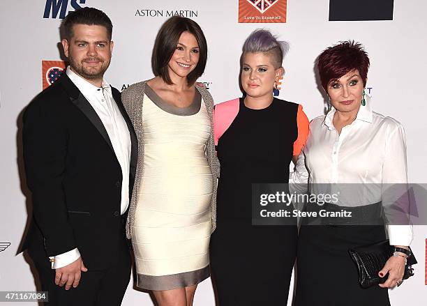 Jack Osbourne, wife Lisa Stelly, Kelly Osbourne and Sharon Osbourne arrives at the 22nd Annual Race To Erase MS - Arrivals at the Hyatt Regency...