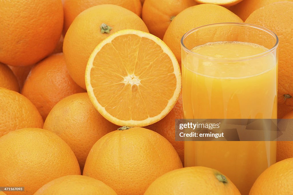 Fresh juice with oranges