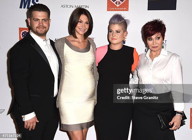 Jack Osbourne, wife Lisa Stelly, Kelly Osbourne and Sharon Osbourne arrives at the 22nd Annual Race To Erase MS - Arrivals at the Hyatt Regency...