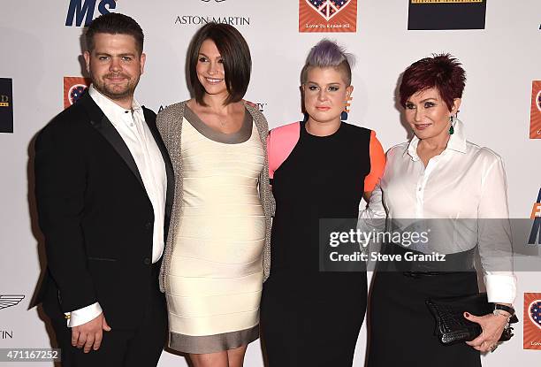 Jack Osbourne, wife Lisa Stelly, Kelly Osbourne and Sharon Osbourne arrives at the 22nd Annual Race To Erase MS - Arrivals at the Hyatt Regency...