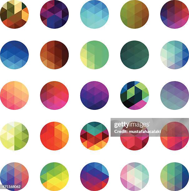 bildbanksillustrationer, clip art samt tecknat material och ikoner med circle colourful mosaic buttons - rounded cube