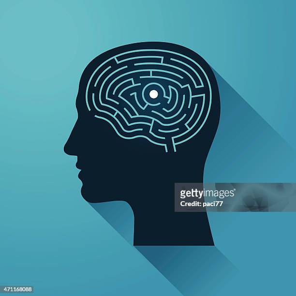 人間の頭部と脳の迷路 - 統合失調症点のイラスト素材／クリップアート素材／マンガ素材／アイコン素材