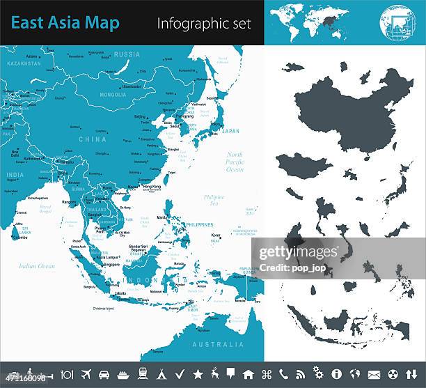 southeast asia - infographic map - illustration - map southeast asia vector stock illustrations