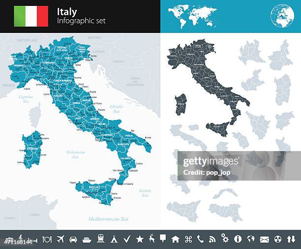 italy - infographic map - illustration - naples stock illustrations