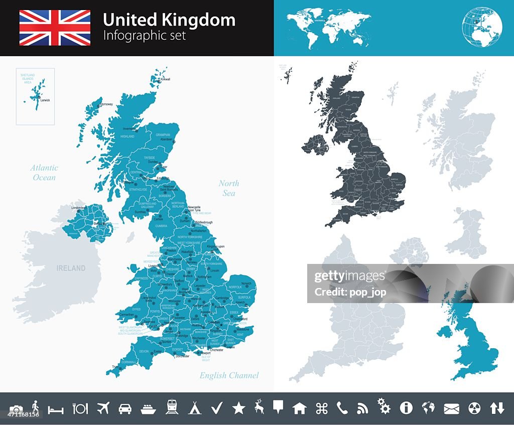 United Kingdom - Infographic map - illustration