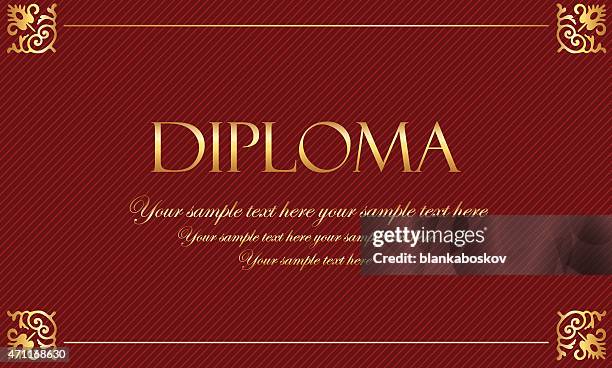 diploma - vintage stock certificate stock illustrations