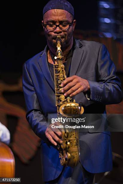 Kenny Garrett performs during the 2015 New Orleans Jazz & Heritage Festivlal presented by Shell at the Fair Grounds Race Course on April 24, 2015 in...