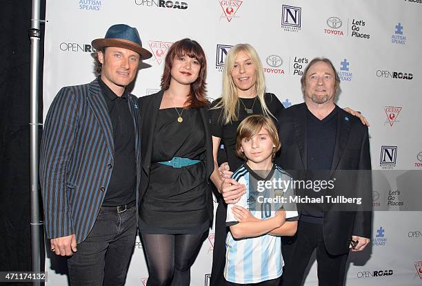 Musician Chris Stills, guest, Kristen Stills and musician Stephen Stills attend the 3rd Light Up The Blues Concert To Benefit Autism Speaks at the...