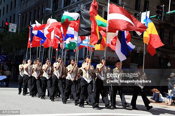 nato parade of flags - marine corps flag stockfoto's en -beelden