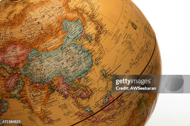 asia pacific on globe - russia world stock pictures, royalty-free photos & images