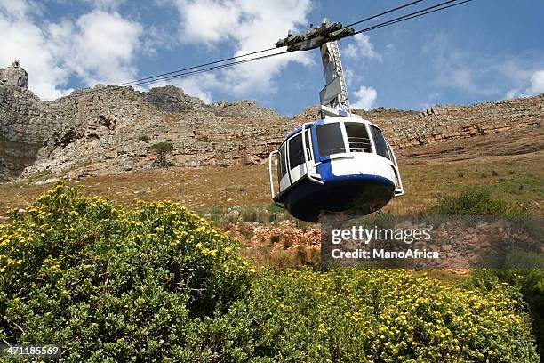 cable car table mountain cape town - cape town cable car stock pictures, royalty-free photos & images