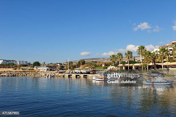 coral bay harbour, paphos, cyprus - paphos stockfoto's en -beelden