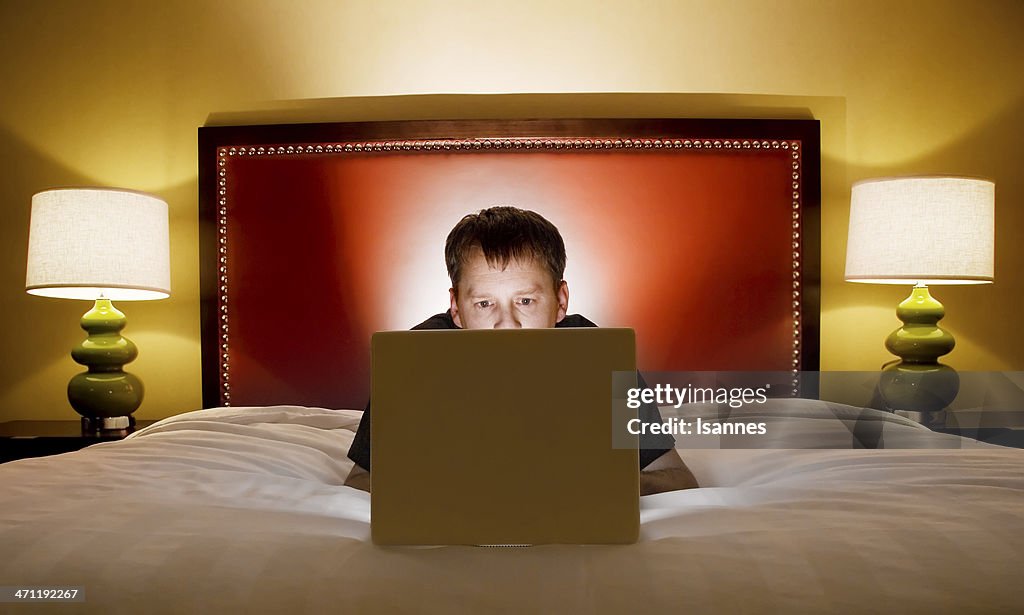 Laptop in bed